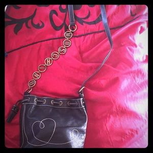 Authentic Moschino Lettered Strap Mini Bucket